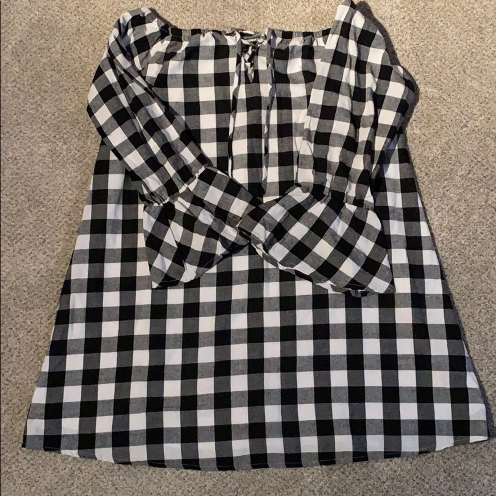 Black and white plaid dress